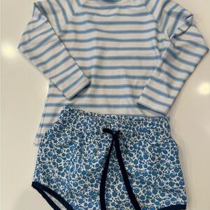 Minnow 2T rash guard and swim trunks